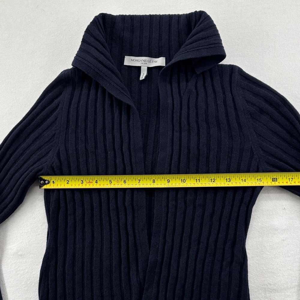 Morgane Le Fay Dark Blue Ribbed Cardigan - Size Large - Picture 5 of 12